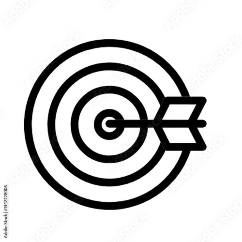 Achieve Your Goals Target Icon, Bullseye, Arrow, Success, Aim
