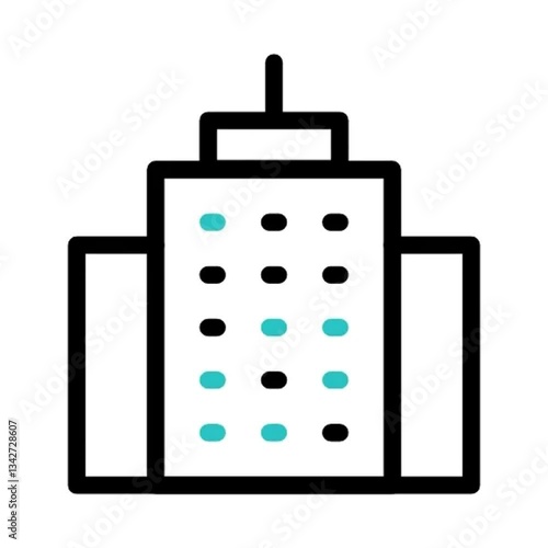 Modern Office Building Icon Clean Design for Architecture and Business Projects