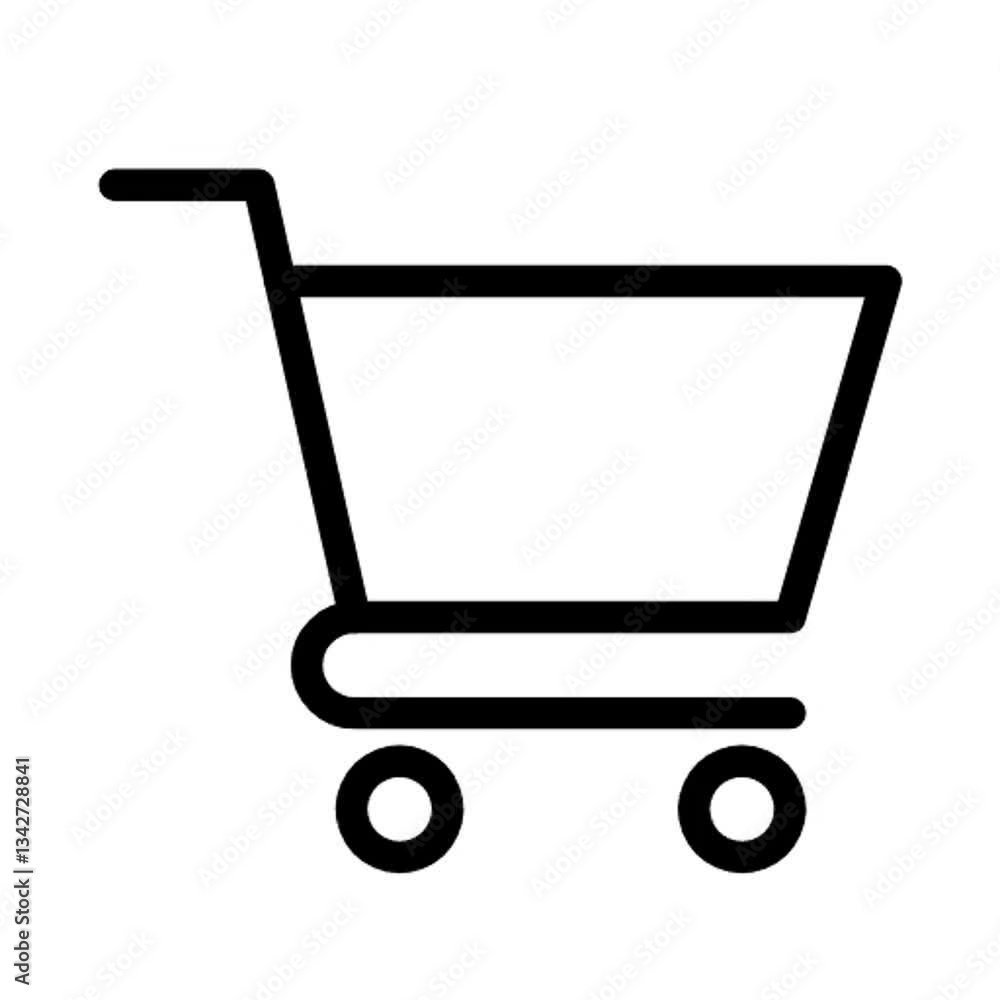 Shopping Cart Icon Simple Line Art for E-commerce and Retail Websites Shopping Cart Icon Simple Line Art for E-commerce and Retail Websites