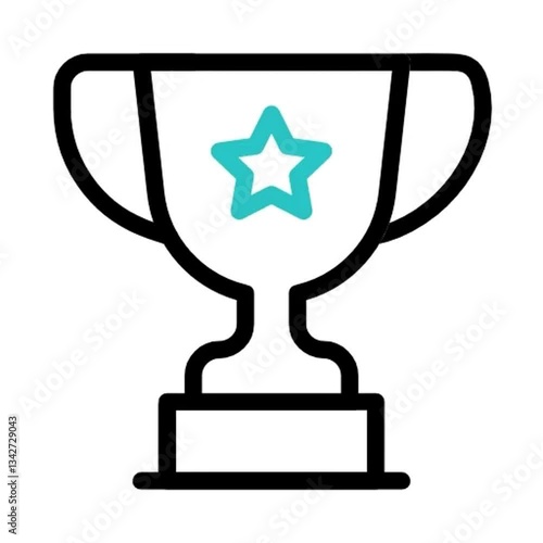 Celebrating Success Trophy Icon, Award, Achievement, Victory, Winner