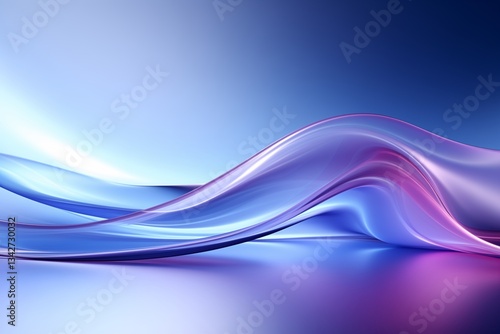 A smooth blue and purple curve with a soft gradient background, the overall effect is elegant and modern