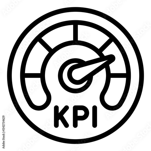 KPI outline icon representing business performance measurement