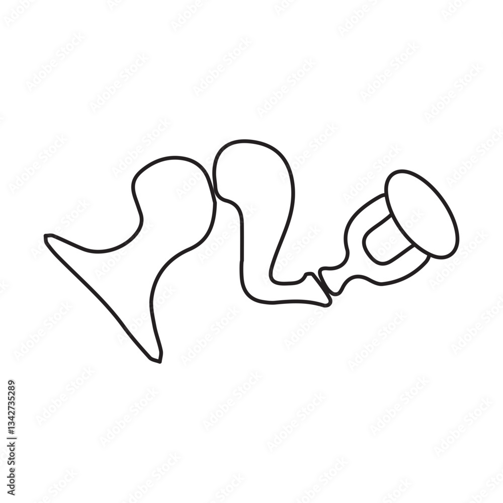Obraz premium ossicles bone line icon