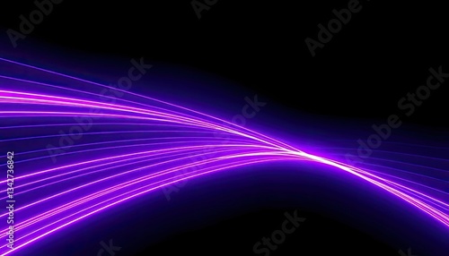 Vivid Purple Light Trails Dance Across A Dark Canvas, Creating A Mesmerizing And Energetic Visual Spectacle With Glowing Streaks And Dynamic Curves