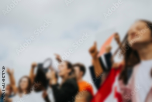 Cuadro en lienzo Group of American activists is protesting