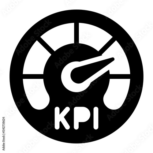 KPI glyph icon representing business performance measurement
