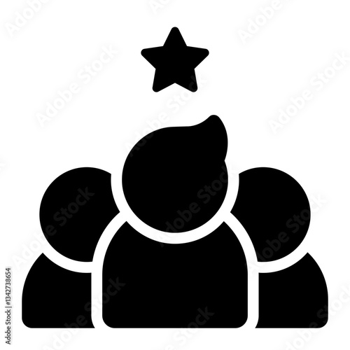 Leadership teams glyph icon representing group collaboration and leadership