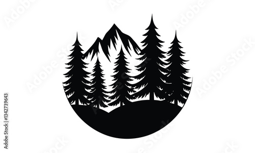Mountain Pines Silhouette Nature Landscape