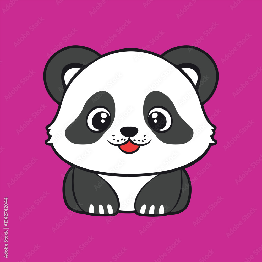 Naklejka premium Cute Panda Vector Graphic