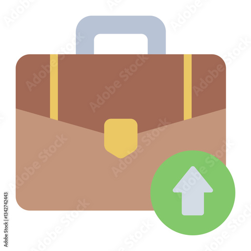 Business promotion flat icon representing career growth and level up