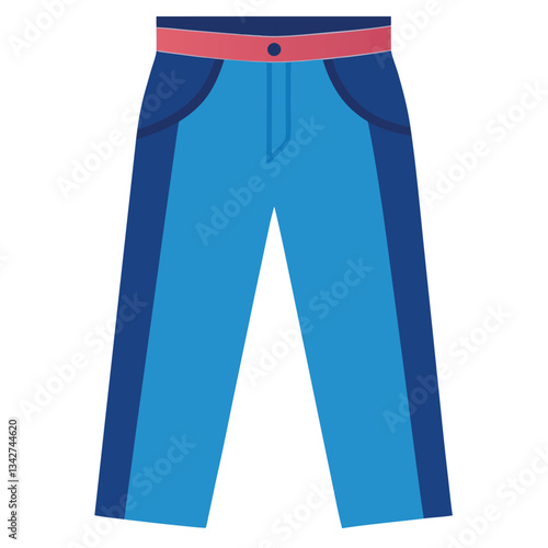 Isolated blue denim jeans, a casual cotton garment