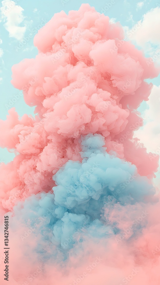 Fototapeta premium Pastel Smoke Cloud Sky Burst.