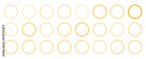 set of gold chain circle element