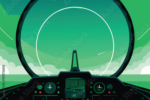Immersive cockpit view from a fighter jet, showcasing active radar screens and essential flight instruments.  Detailed and realistic.