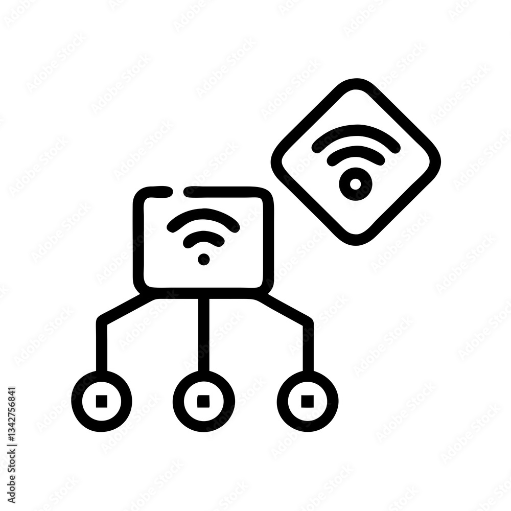 Wireless Network Connection Icon Vector Wireless Network Connection Icon Vector