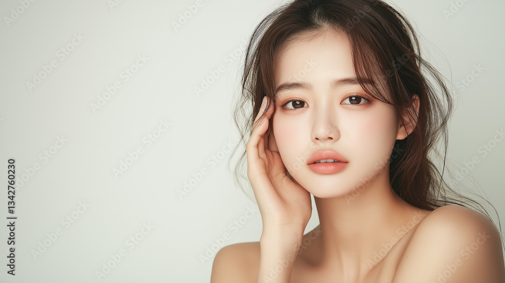 Beautiful Asian Woman with Flawless Skin – Natural Beauty and Skincare Concept Beautiful Asian Woman with Flawless Skin – Natural Beauty and Skincare Concept