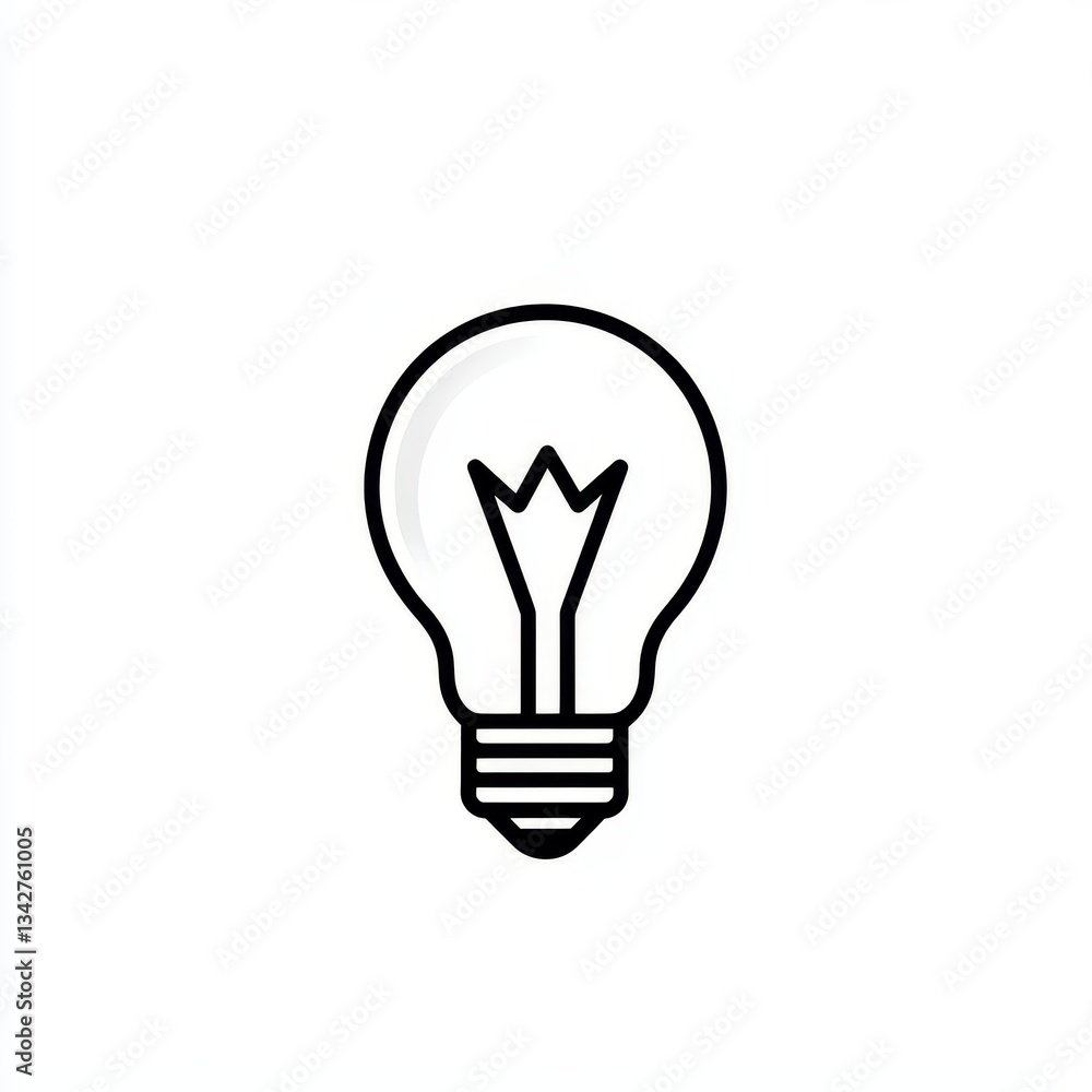 Simple lightbulb icon on white background Simple lightbulb icon on white background