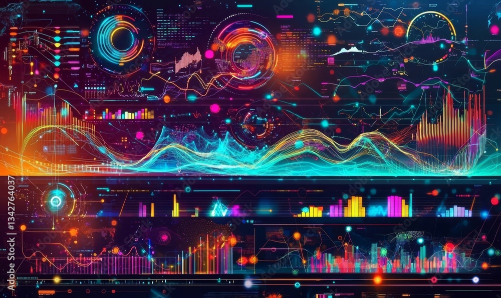 Fototapeta premium Understanding Data Processing with Vibrant Visual Representations