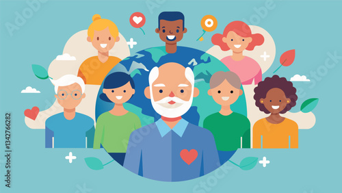 A communitydriven initiative that harnesses the passion and dedication of the older generation to make a positive difference in the world.. Vector illustration