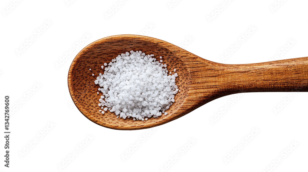 Salt in Wooden Spoon: A close-up of coarse salt crystals in a rustic wooden spoon, conveying simplicity and the essence of natural seasoning. Salt in Wooden Spoon: A close-up of coarse salt crystals in a rustic wooden spoon, conveying simplicity and the essence of natural seasoning.