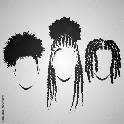 Black female hair types including curls braids and locs
