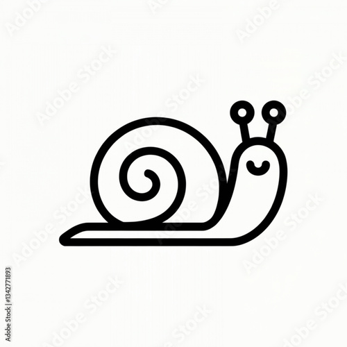 cartoon snail illustration in clean outline design
