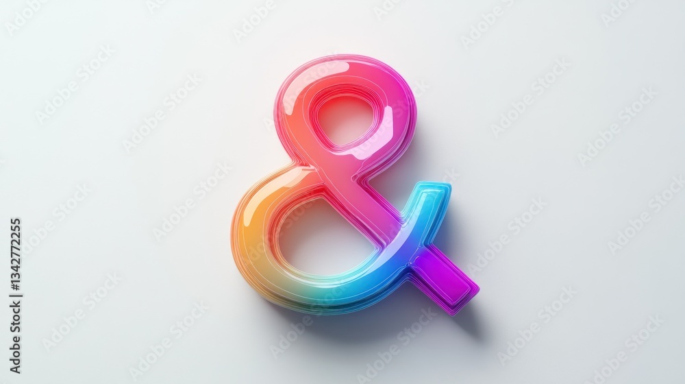 Colorful ampersand symbol on white background Colorful ampersand symbol on white background