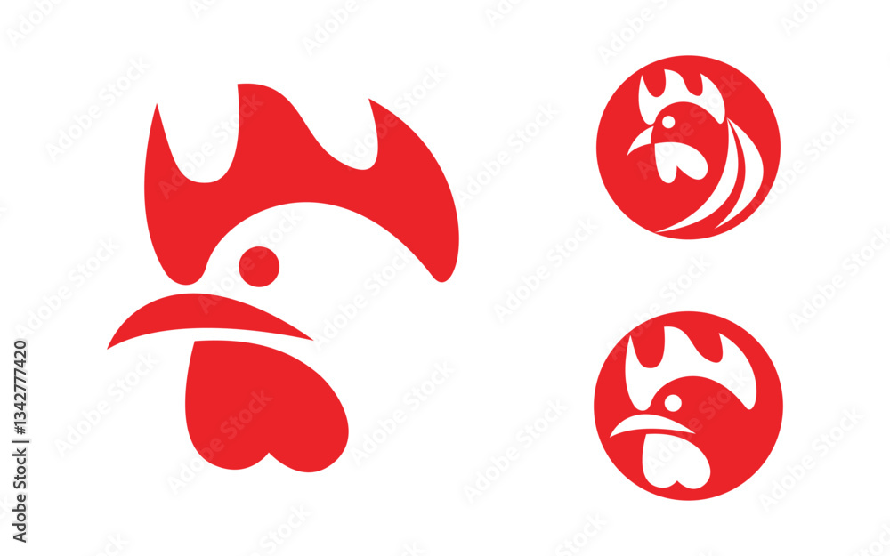 Chicken Fried logo illustration design template v.3 Chicken Fried logo illustration design template v.3