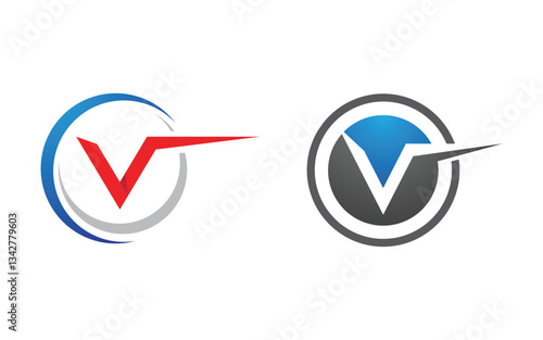 V Letter icon Logo Template design illustration v.18