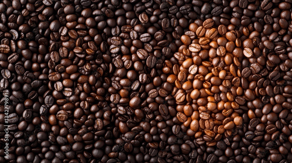 Varieties of roasted coffee beans in rich colors Varieties of roasted coffee beans in rich colors