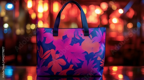 Wallpaper Mural Floral Tote Bag: Vibrant Nights Torontodigital.ca