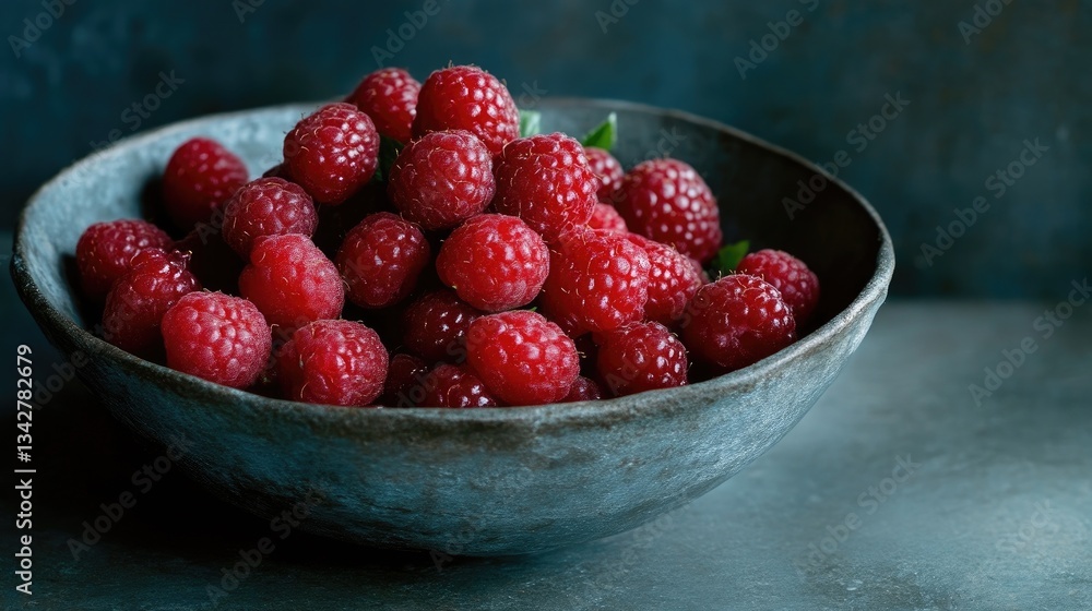Fresh raspberries in a bowl