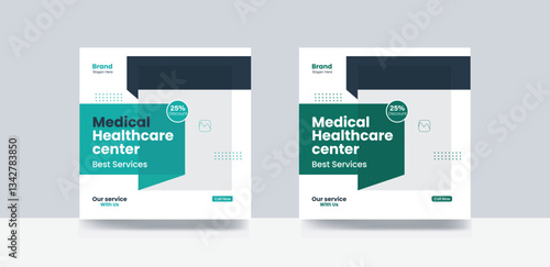 Healthcare banner social media post for hospital clinic promotion web banners design template