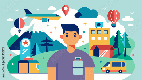A focus on experiences rather than material possessions such as traveling to new places or trying new hobbies.. Vector illustration
