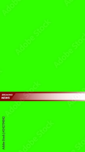 Animated breaking news lower third on vertical format. Suitable to place on content about news, etc.	