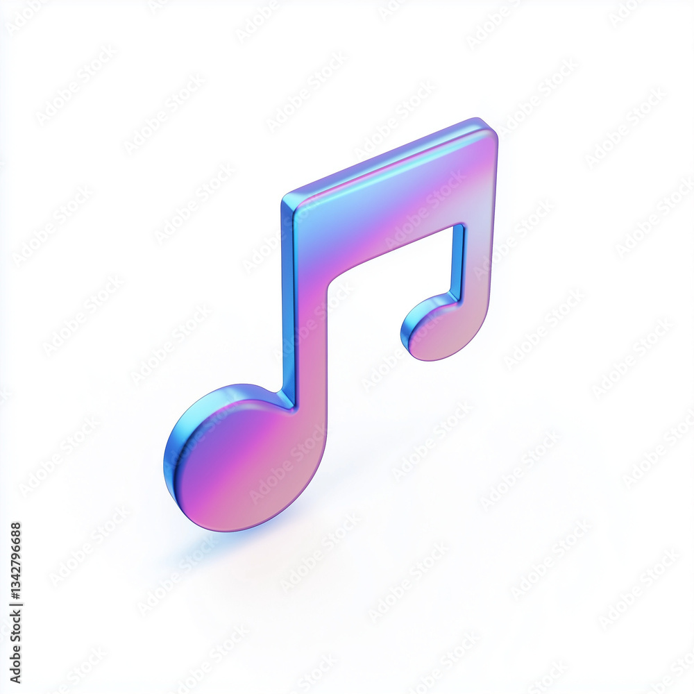 A 3d musical note icon A 3d musical note icon