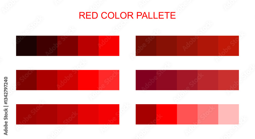 Fototapeta premium Red Color Pallete Vector shades 