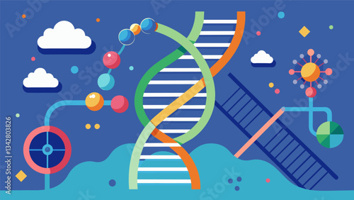 As the most basic building blocks of life DNA molecules have proven to be a remarkably resilient and efficient od for storing complex digital information.. Vector illustration