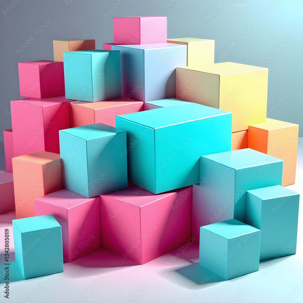 Obraz premium Hexahedron block