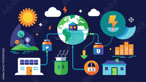 An infographic with engaging visuals explaining the concept of phantom energy and how it contributes to overall energy consumption.. Vector illustration