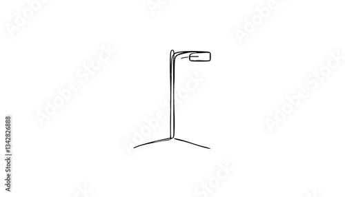 Simple street lamp silhouette on a transparent background  