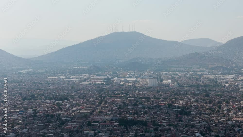 Industrial zone of Ecatepec seen from aerial telephoto Industrial zone of Ecatepec seen from aerial telephoto