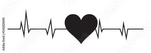 Life line icon vector. Heartbeat line icon. Medetsina sign. Cardiogram line icon, sign. Heart pulse silhouette, icon, symbol. Heart beat line icon. EKG heart beat line, Cardiogram line icon. EPS 10. 