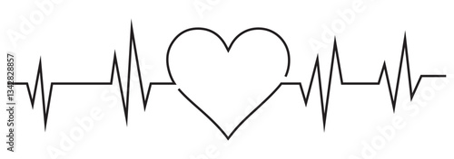 Life line icon vector. Heartbeat line icon. Medetsina sign. Cardiogram line icon, sign. Heart pulse silhouette, icon, symbol. Heart beat line icon. EKG heart beat line, Cardiogram line icon. EPS 10. 