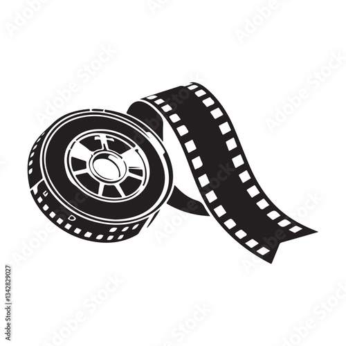 Roll of film vector image. Illustration of a Roll of film vector  on white background.