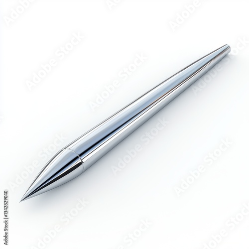 Wallpaper Mural Sleek and Modern Silver Metal Pen on a Clean White Background for Creative and Professional Design Purposes Torontodigital.ca