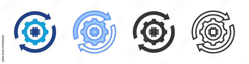 Automation icon set multiple style collection Automation icon set multiple style collection