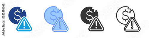 Business Disruption icon set multiple style collection