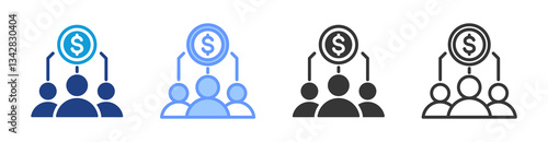 Sharing Economy icon set multiple style collection