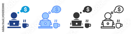 Gig Economy icon set multiple style collection